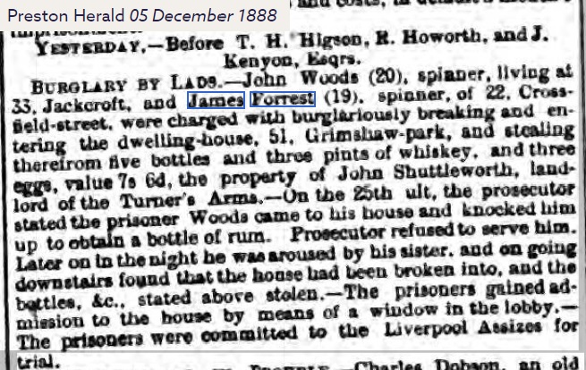 Preston Herald report of burglary